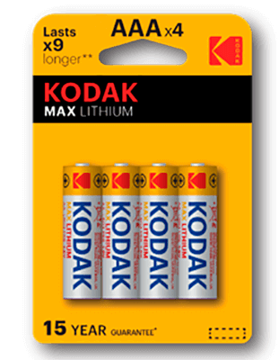 pilas de litio Kodak ULTRA LITHIUM AAA LR3 (4)